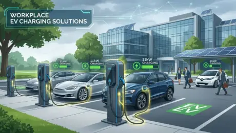 Installing 11kW AC Pedestal Chargers for Corporate Parking Lots