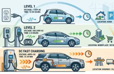 Level 1, Level 2, and DC Fast Charging