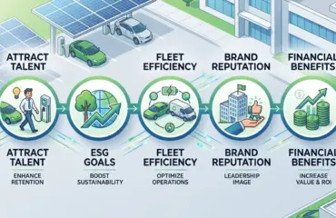 Top 5 Benefits of Providing EV Chargers for Your Employees at the Workplace