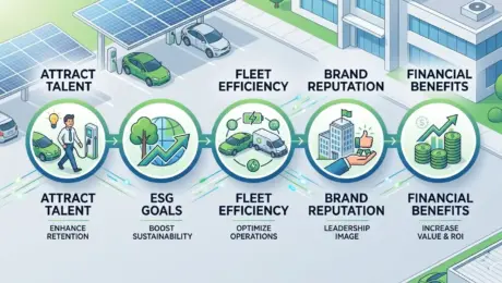 Top 5 Benefits of Providing EV Chargers for Your Employees at the Workplace