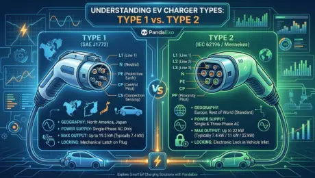 Type 1 vs. Type 2 EV Chargers What’s the Difference