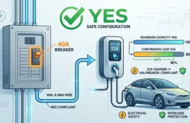 Will a 32 Amp EV Charger Work on a 40 Amp Breaker