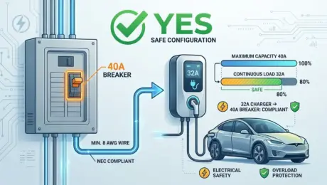 Will a 32 Amp EV Charger Work on a 40 Amp Breaker